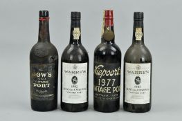 FOUR BOTTLE OF VINTAGE PORT, 1 x Niepoort 1977 bottled 1979, seal intact including number seal, fill