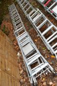 AN ALUMINIUM DOUBLE EXTENSION LADDER, and two aluminium step ladders (3)