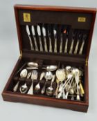 AN ARTHUR PRICE CANTEEN OF SILVER PLATED CUTLERY, six place settings, together with other loose