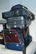 A LEATHER FILE CASE, a Samsonite briefcase, a suit bag, a small suitcase and three other bags (7)