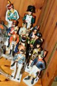 A COLLECTION OF MODERN CERAMIC FIGURES OF HISTORICAL MILITARY FIGURES (12)