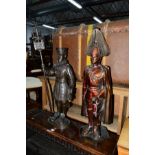 A METAL COMPANION SET IN THE FORM OF A QUEENS GUARD, together with a similar companion set (2)