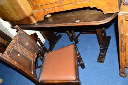 AN OAK REFECTORY TABLE, and four chairs (5)