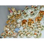 A COOLECTION OF CAPODIMONTE TEA AND COFFEE WARES, trinket boxes, most pieces moulded in relief
