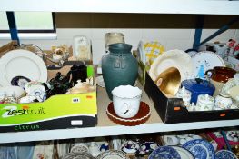FOUR BOXES AND LOOSE CERAMICS AND GLASSWARE, etc, including Royal Albert 'Old Country Roses',