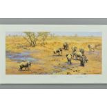 DAVID SHEPHERD (BRITISH 1931 - 2017), 'African Waterhole' a limited edition print, 99/650 of