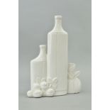 A BENGT NILSSON FOR JIE SWEDEN WHITE GLAZED STILL LIFE ORNAMENT, approximate height 23.5cm