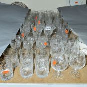A SUITE OF DRINKING GLASSES, including champagne flutes and wine glasses (38)