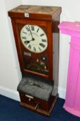 A NATIONAL TIME RECORDER CO LTD, LONDON, and early 20th Century mahogany clocking in machine