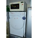 A CANDY 8KG VENTED TUMBLE DRYER, and a Sharp microwave (2)