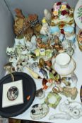CERAMIC ANIMAL AND BIRD FIGURES, including 19th Century Staffordshire and Continental, a small
