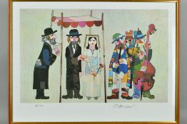 JOVAN OBICAN (1918-1986) 'Chuppah Wedding' a limited edition print 76/1000 of a Jewish wedding