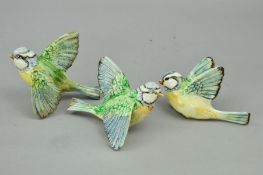 A SET OF THREE BESWICK 'BLUE TIT' WALL PLAQUES, No 705, 706 and 707 (3)