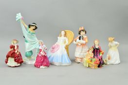 SEVEN ROYAL DOULTON FIGURES, 'Jasmine' from the Disney Princesses, DP6, (certificate), 'Annabel'