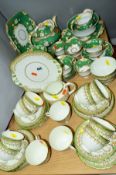A DELPHINE CHINA TEASET (OVER THIRTY PIECES), together with a Victorian teaset (22) (hairlines and