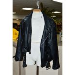 A GENTS 'REAL LEATHER' BLACK JACKET, size 46