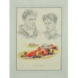 SIMON TAYLOR (BRITISH CONTEMPORARY) 'EDDIE IRVINE - FERRARI F310', a limited edition print 91/850