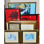 A QUANTITY OF PICTURES AND PRINTS, etc, to include five framed William Russell Flint prints, a large