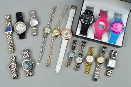 A SELECTION OF WATCHES, to include watches by Gossip, Amadeus, Timex, Gianni Vecci etc