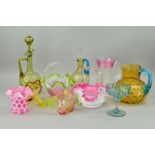 A COLLECTION OF LATE 19TH/EARLY 20TH CENTURY GLASS, to include a Stourbridge christening mug,
