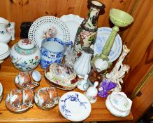 A QUANTITY OF MIXED CERAMICS, to include 19th Century and modern and Chinese and Japanese, to