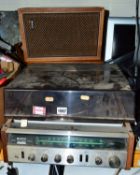 A SONY HP-211A VINTAGE MUSIC CENTRE, and two speakers (3)