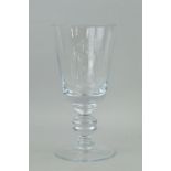 JENNIFER BLANT (BRITISH 20TH CENTURY), a contemporary oversize clear glass goblet, the conical