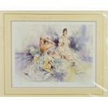 GORDON KING (BRITISH 1939), 'Fantasy', a limited edition proof print, 24/60, of two women wearing
