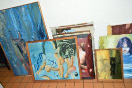 A LARGE QUANTITY OF ART SCHOOL PAINTINGS AND DRAWINGS, to include life studies and portraits by