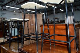 FOUR KANDYA METAL FRAMED STOOLS