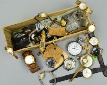 A SELECTION OF WATCHES, to include a vintage Breitling stopwatch, also wrist watches by Timex,