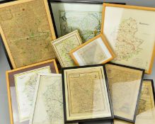 ELEVEN ANTIQUE MAPS MOSTLY OF STAFFORDSHIRE, to include examples that have been hand coloured within