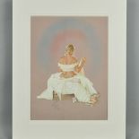 KAY BOYCE (BRITISH CONTEMPORARY) 'COPPELIA', a limited edition print 255/295 of a woman sitting on a