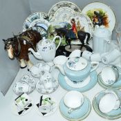 A TUSCAN CHINA 'RONDELERY' PATTERN FIFTEEN PIECE COFFEE SET, Royal Worcester 'Woodland' pattern part