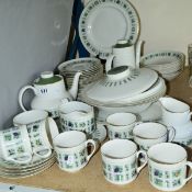 A ROYAL DOULTON 'TAPESTRY' EIGHT PIECE DINNER SERVICE, comprising of coffee pot, teapot, tureens,