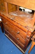 A VICTORIAN FLAME MAHOGANY SCOTTISH CHEST OF FOUR VARIOUS DRAWERS, approximate size width 115cm x