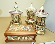 A REUGE SAINTE CROIX FLORENTA CAPODIMONTE MUSICAL JEWELLERY BOX, playing 'Lara's Theme' on a Swiss