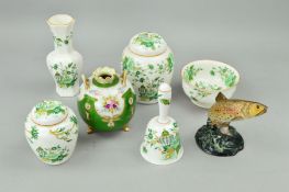A GROUP OF CERAMICS, to include a Noritake twin handled bulbous vase, height approximately 10.5cm (