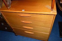 A MODERN CHEST, of four various drawers