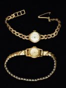 TWO LADY'S WRISTWATCHES, to include a 9ct gold Regency watch with circular face, the strap made up
