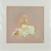 KAY BOYCE (BRITISH CONTEMPORARY) 'ELEGANCE', a limited edition print of a woman seated on the floor,