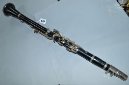 A CLARINET, no case, makers mark rubbed