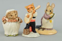 THREE BOXED BESWICK FIGURES, to include 'Feline Flamenco' CC7, 'Hunca Munca' style two BP-11a and '