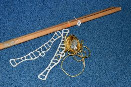 A VICTORIAN STYLE HANGING CLOTHES AIRER, approximate width 189cm