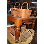 EIGHT VARIOUS WICKER BASKETS