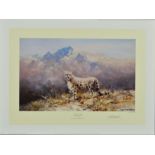 DAVID SHEPHERD (1931-2017) 'LONELY VIGIL' a limited edition print 824/1500 of a snow leopard in