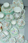 MINTON 'HADDON HALL' TEA/DINNER WARES, to include dinner plates, cake plates, cups and saucers,