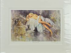 GORDON KING (BRITISH 1939) 'SERAPHINA' a limited edition artist proof 10/39 of a semi-nude woman