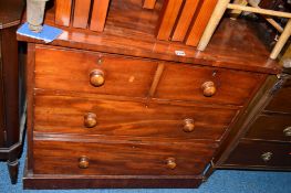 A VICTORIAN MAHOGANY CHEST, of two short and two long drawers, approximate size width 92cm