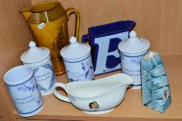 A SMALL GROUP OF CERAMICS, to include Carn pottery vase, height 14cm, Royal Doulton 'Desert